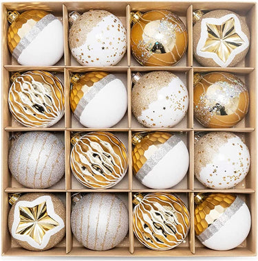 16 PCS Christmas Tree Ball Ornaments, 3.15in 2022 Xmas Ball Set Pendant, Christmas Shatterproof Ornaments Set, Hanging Ball for Holiday Party Wedding Decoration